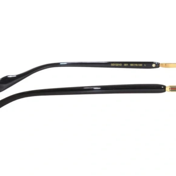 Gucci Black and Gold Rimless Glasses